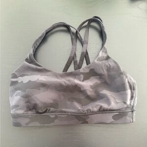 Lululemon Energy Sports Bra Camo Black Gray, size 8